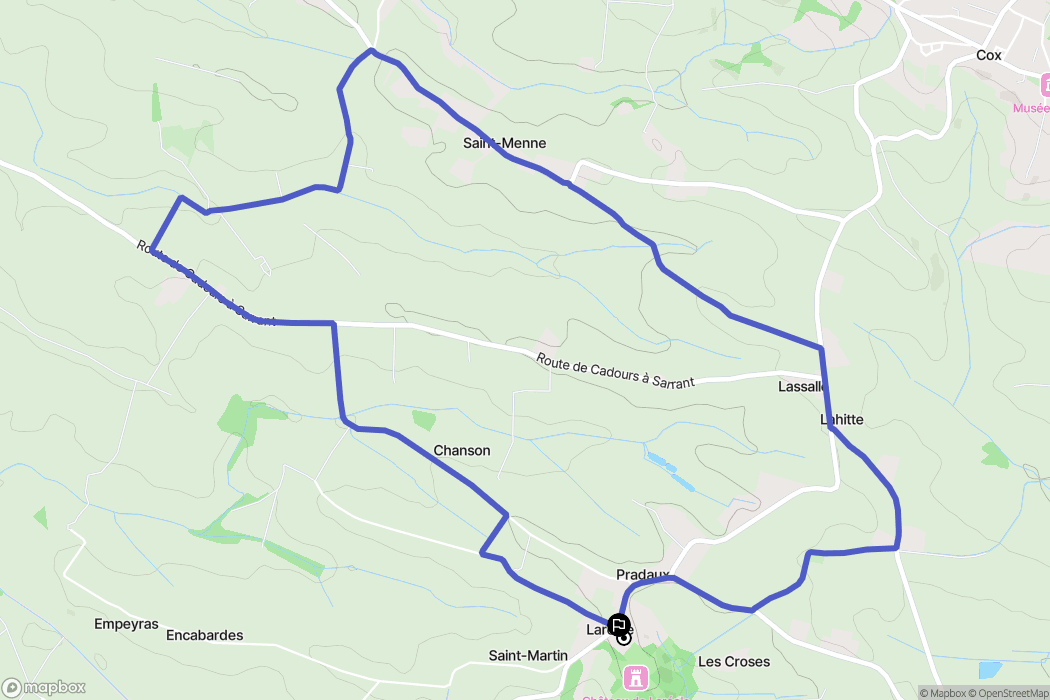Laréole : carte du parcours de randonnée - France