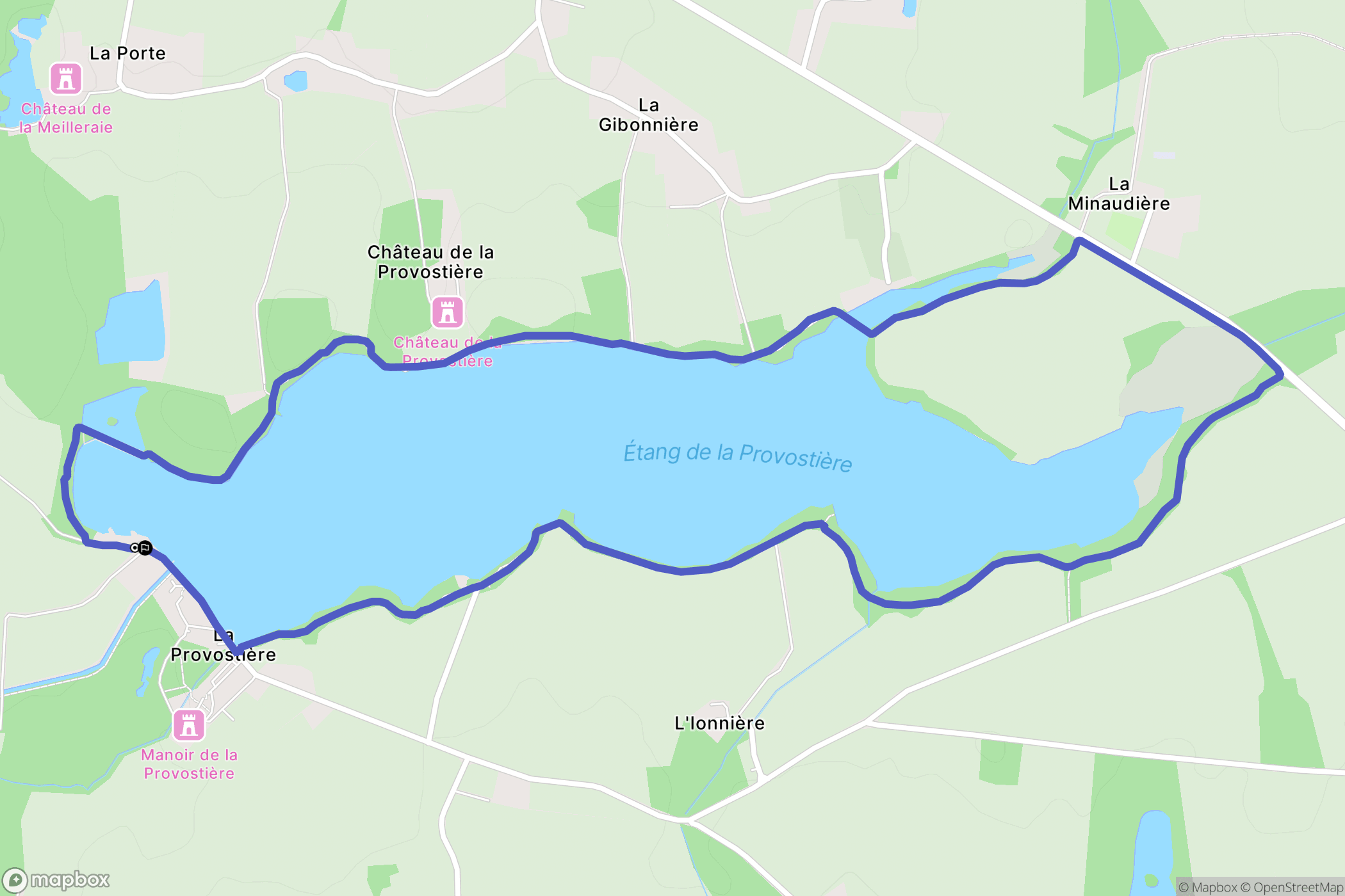 Riaillé : carte du parcours de randonnée - France