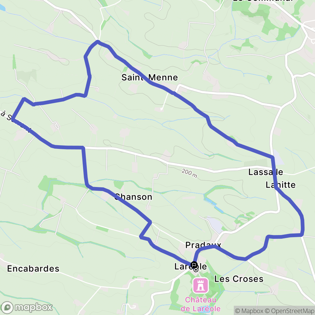 Laréole : carte du parcours de randonnée - France