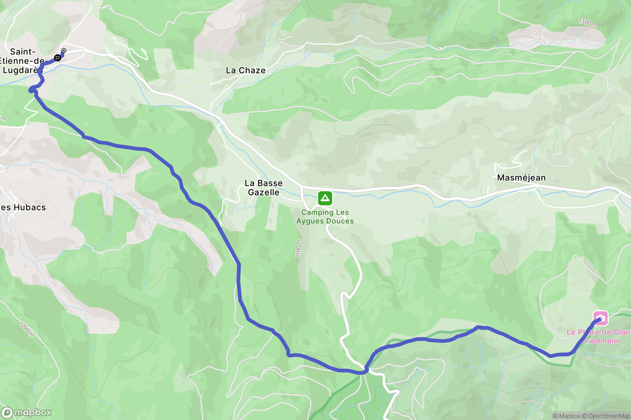 Saint-Étienne-de-Lugdarès : carte du parcours de randonnée - France