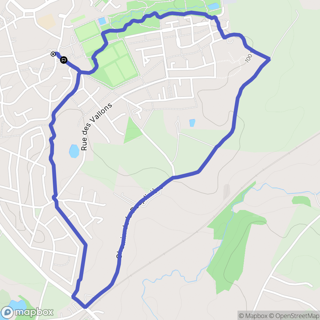 Louverné : carte du parcours de randonnée - France