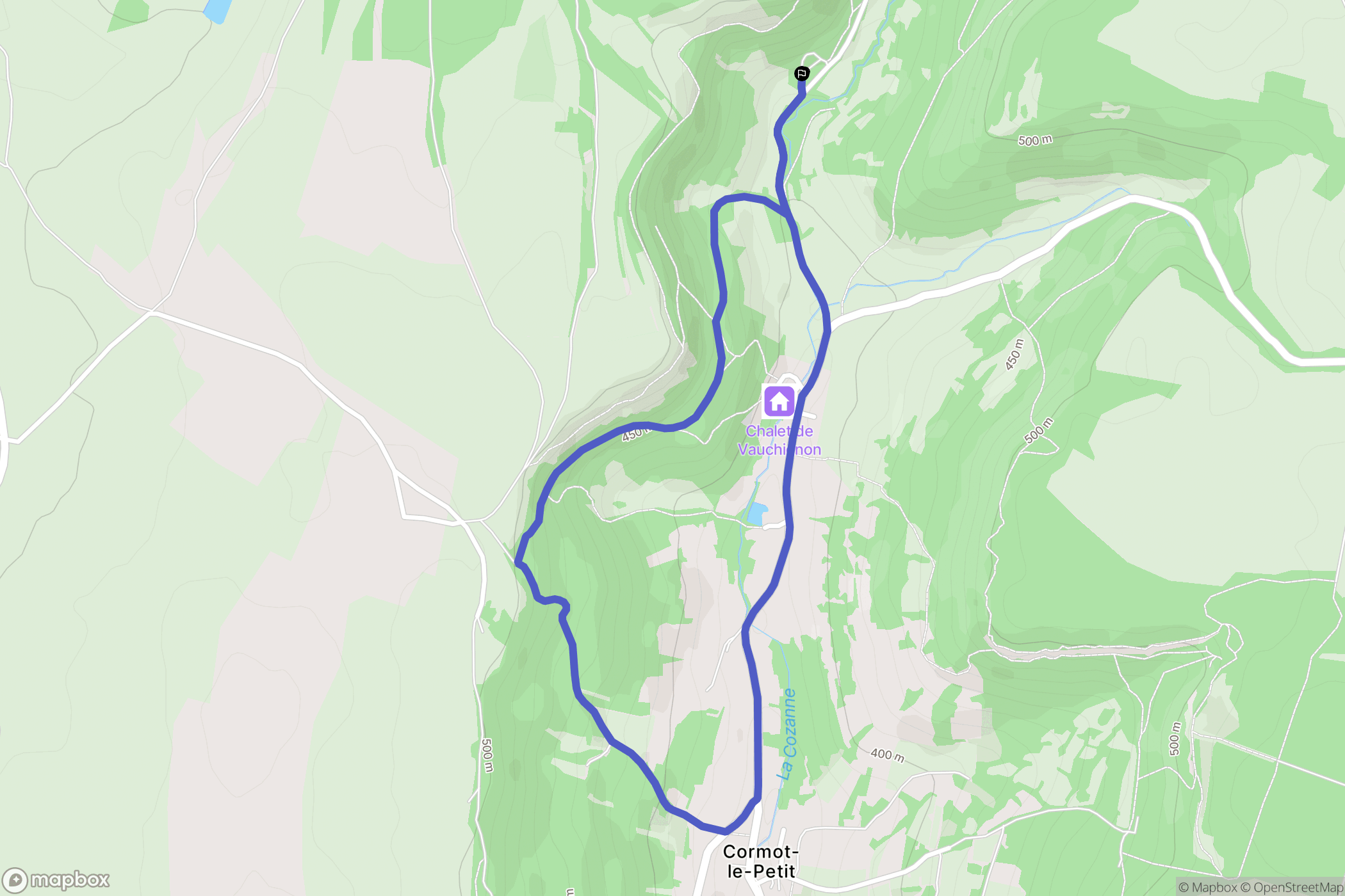 Cormot-Vauchignon : carte du parcours de randonnée - France