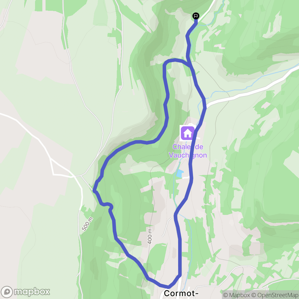 Cormot-Vauchignon : carte du parcours de randonnée - France