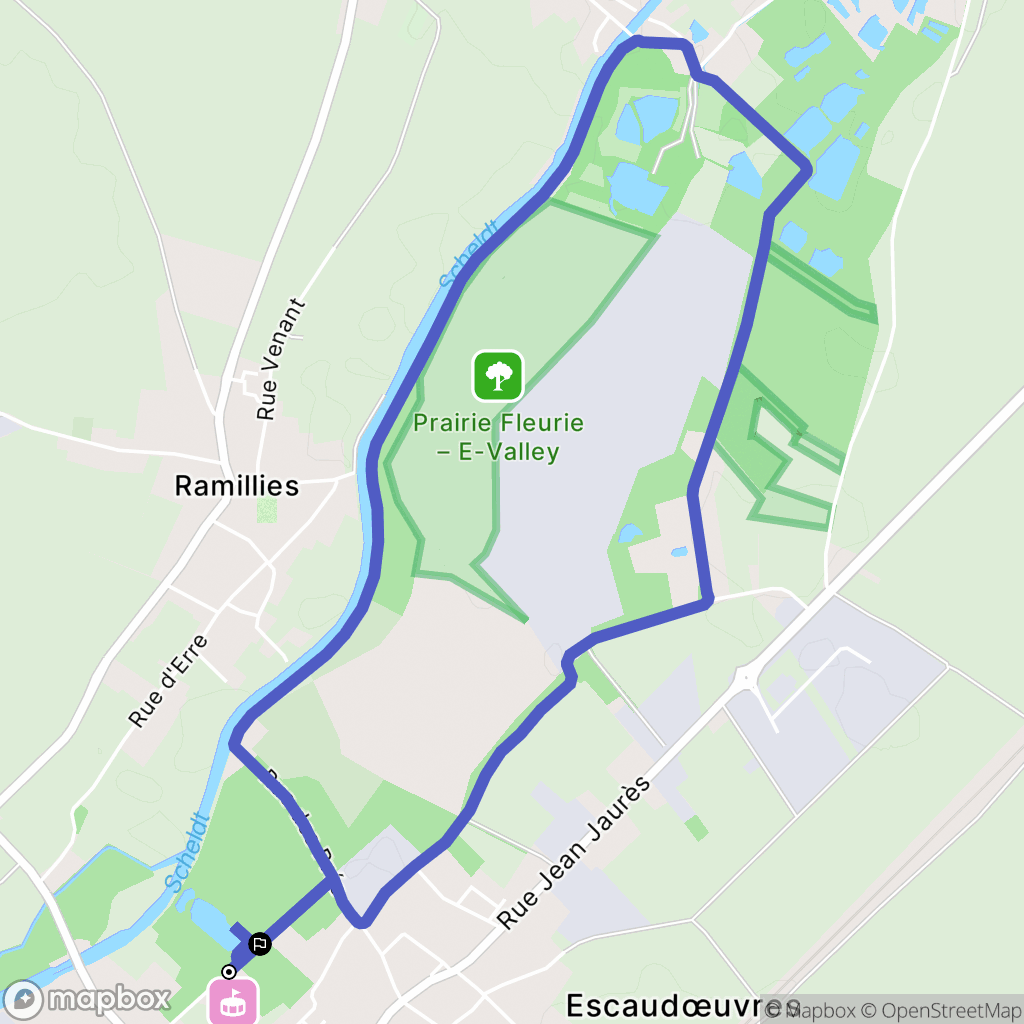 Escaudœuvres : carte du parcours de randonnée - France