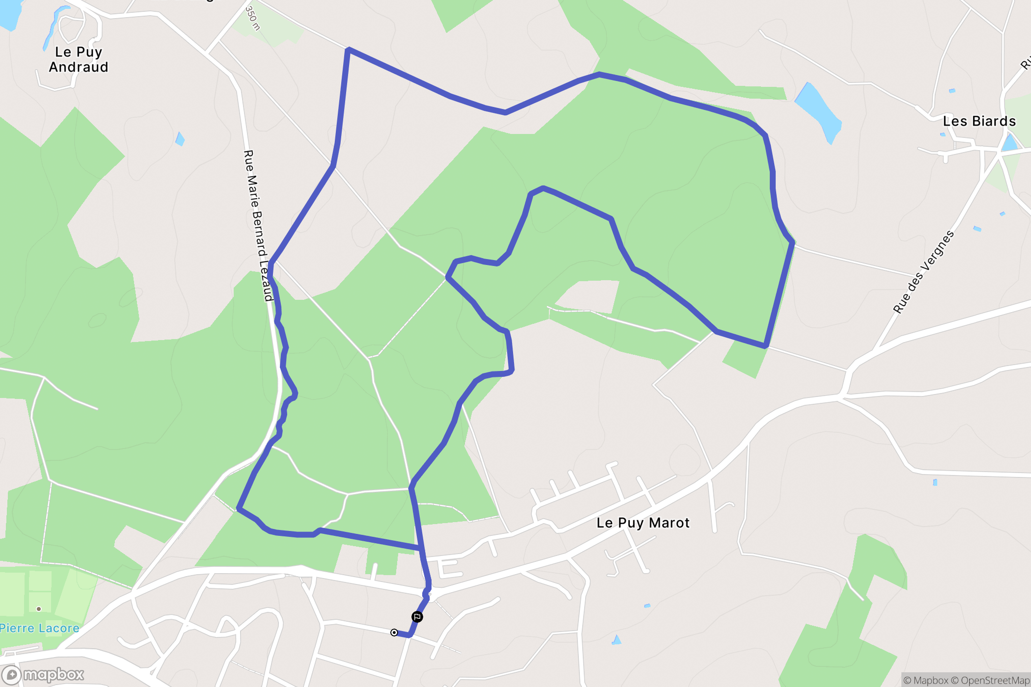 Feytiat : carte du parcours de randonnée - France