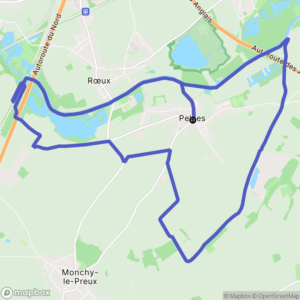 Pelves : carte du parcours de randonnée - France