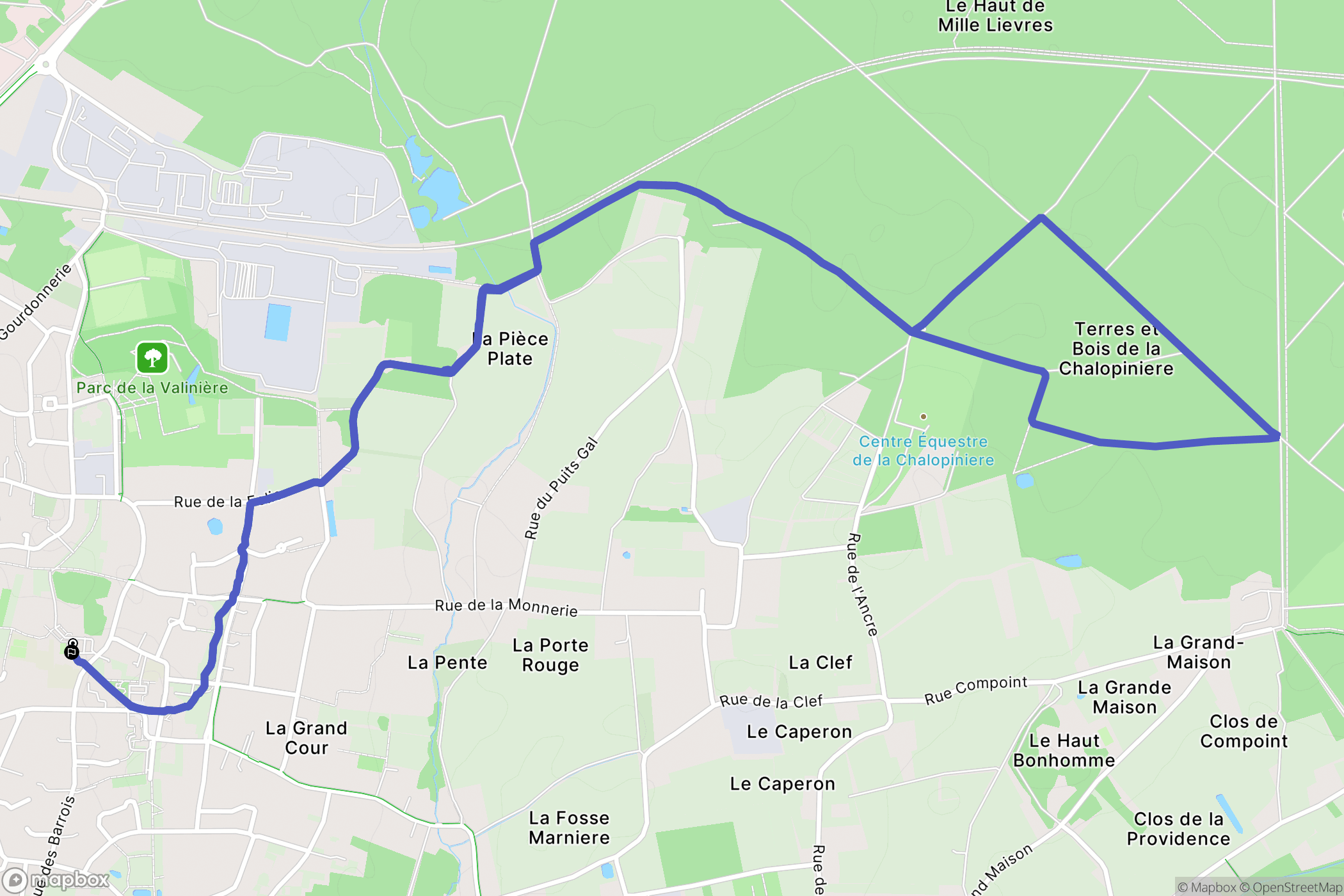 Semoy : carte du parcours de randonnée - France