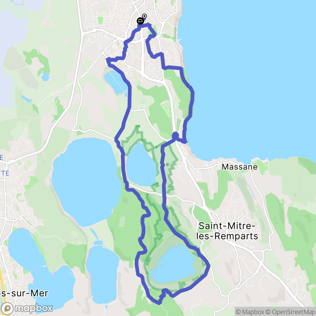 Istres : carte du parcours de randonnée - France