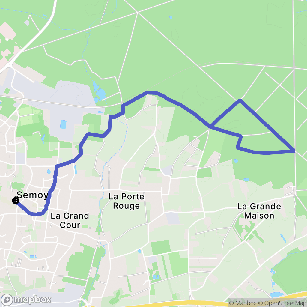 Semoy : carte du parcours de randonnée - France