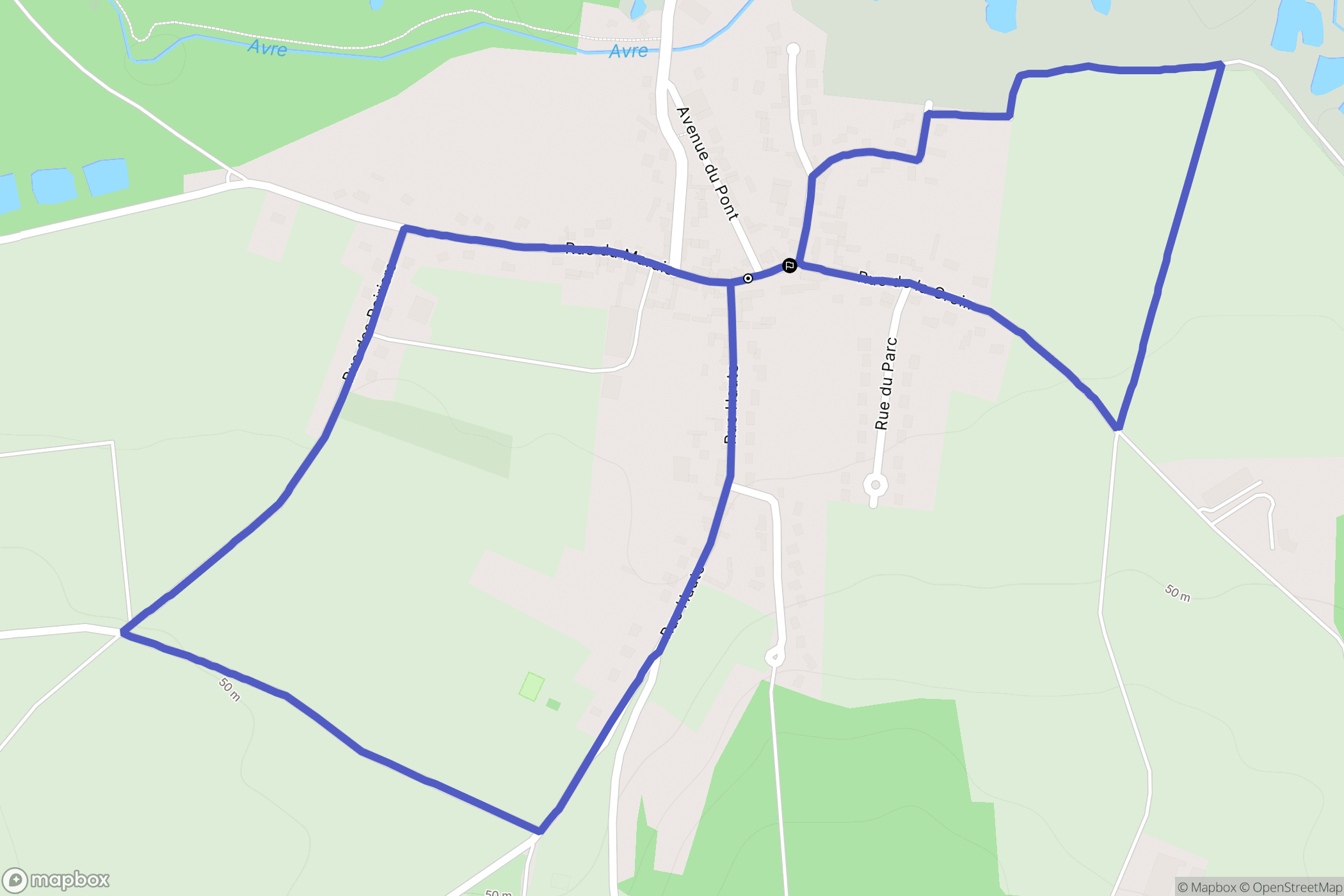 Hailles : carte du parcours de randonnée - France