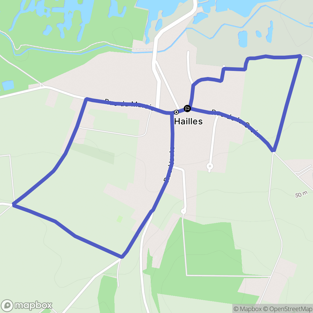 Hailles : carte du parcours de randonnée - France