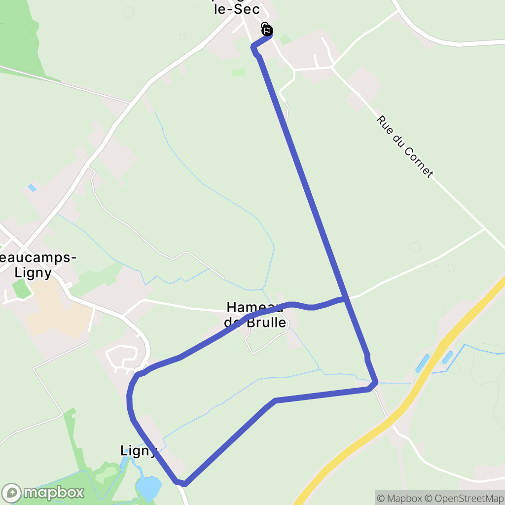 Erquinghem-le-Sec : carte du parcours de randonnée - France