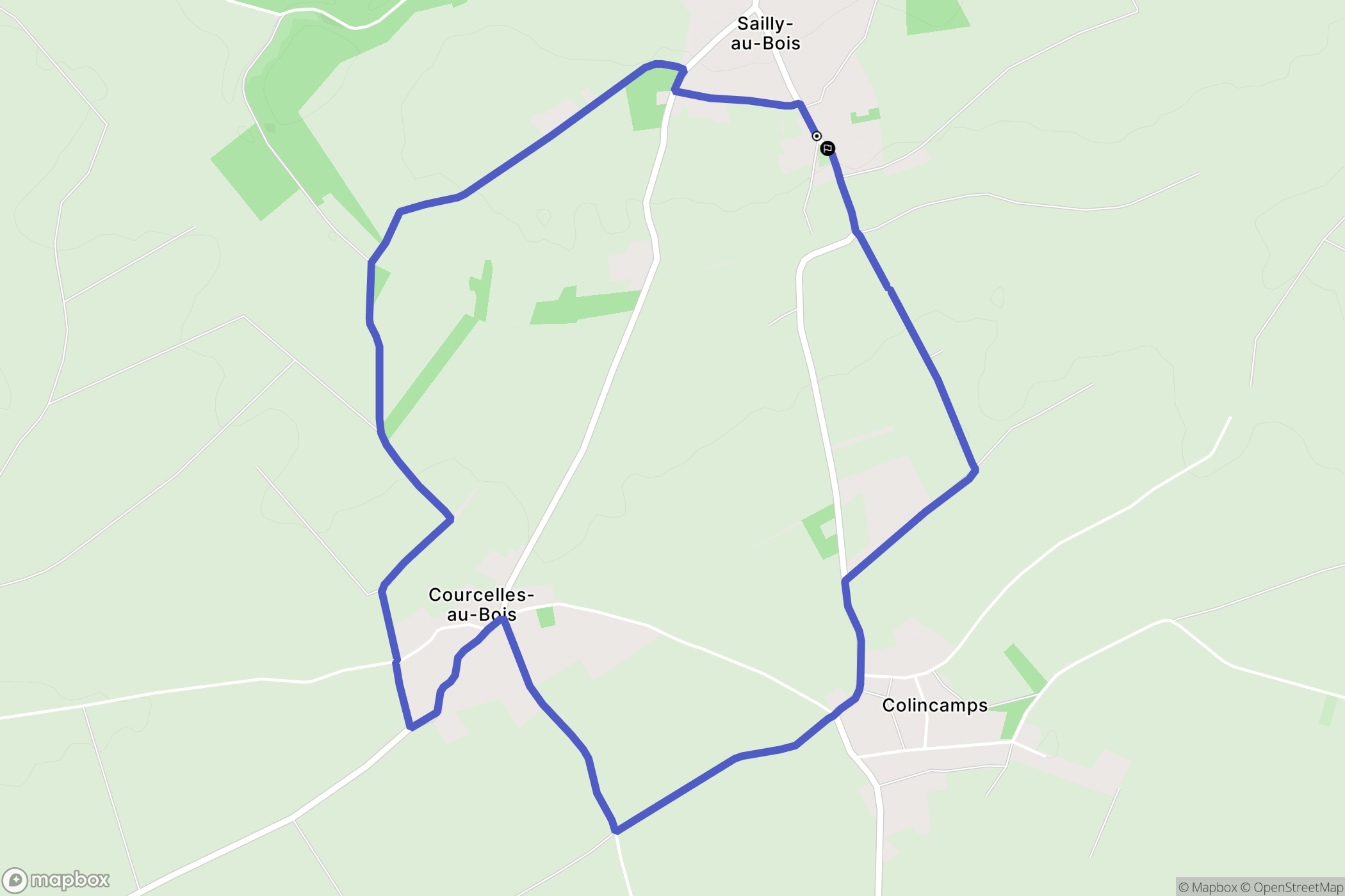 Sailly-au-Bois : carte du parcours de randonnée - France