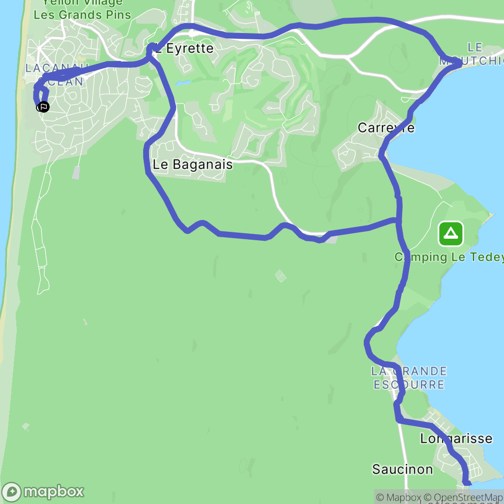 Lacanau : carte du parcours de randonnée - France