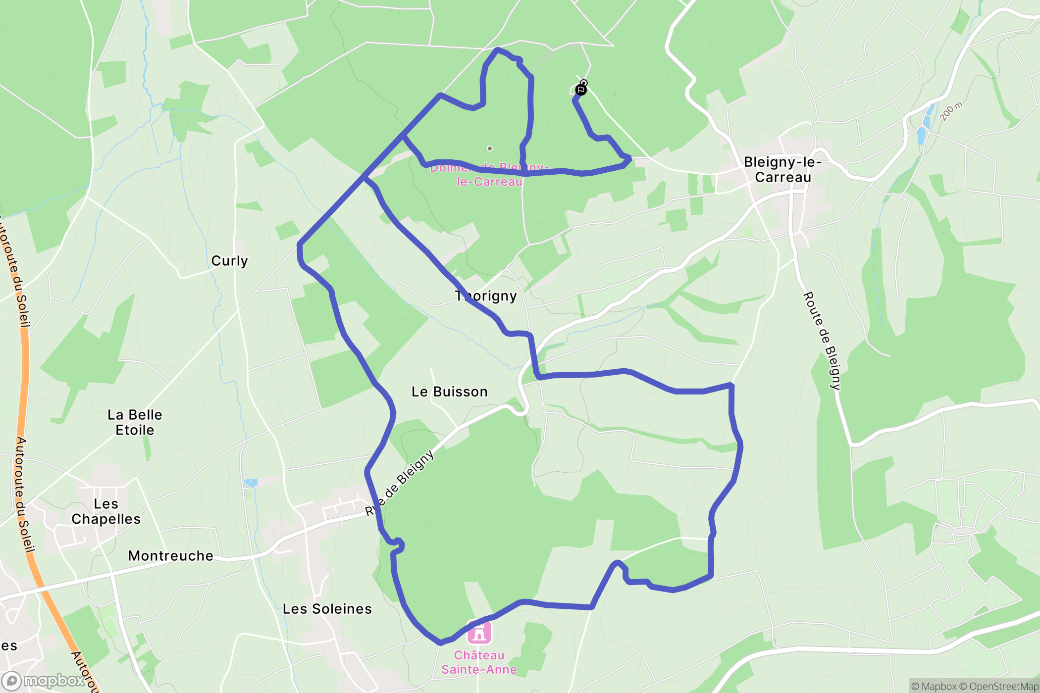 Bleigny-le-Carreau : carte du parcours de randonnée - France