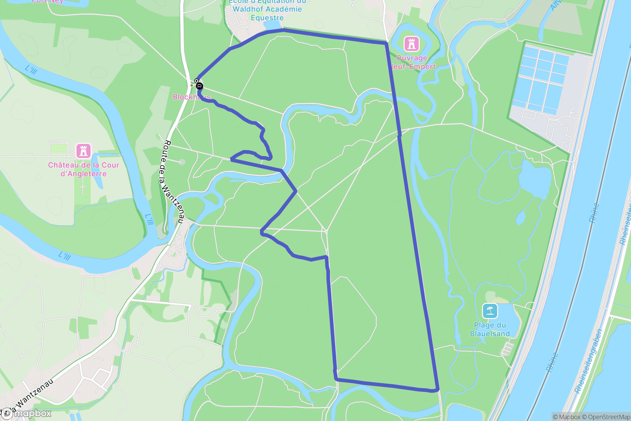 Strasbourg : carte du parcours de randonnée - France