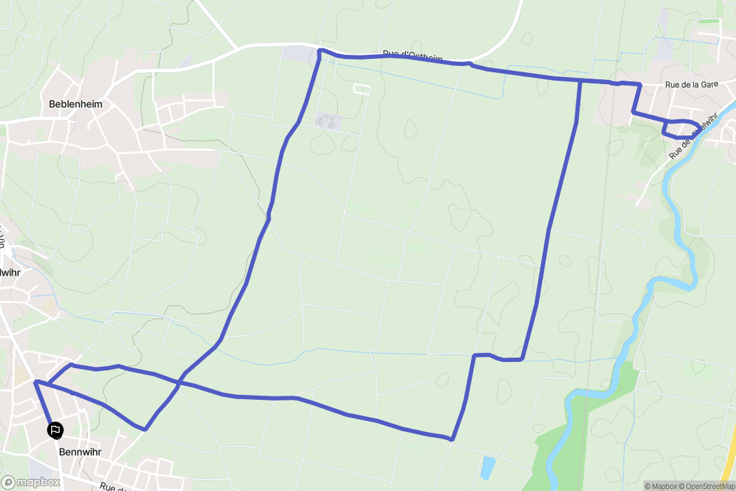 Bennwihr : carte du parcours de randonnée - France