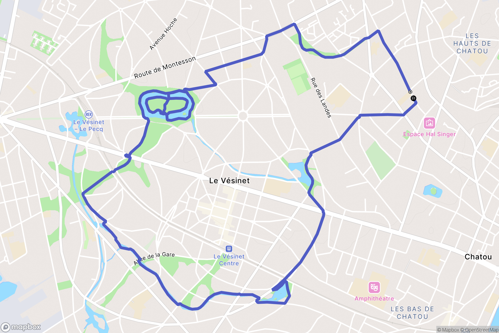 Chatou : carte du parcours de randonnée - France
