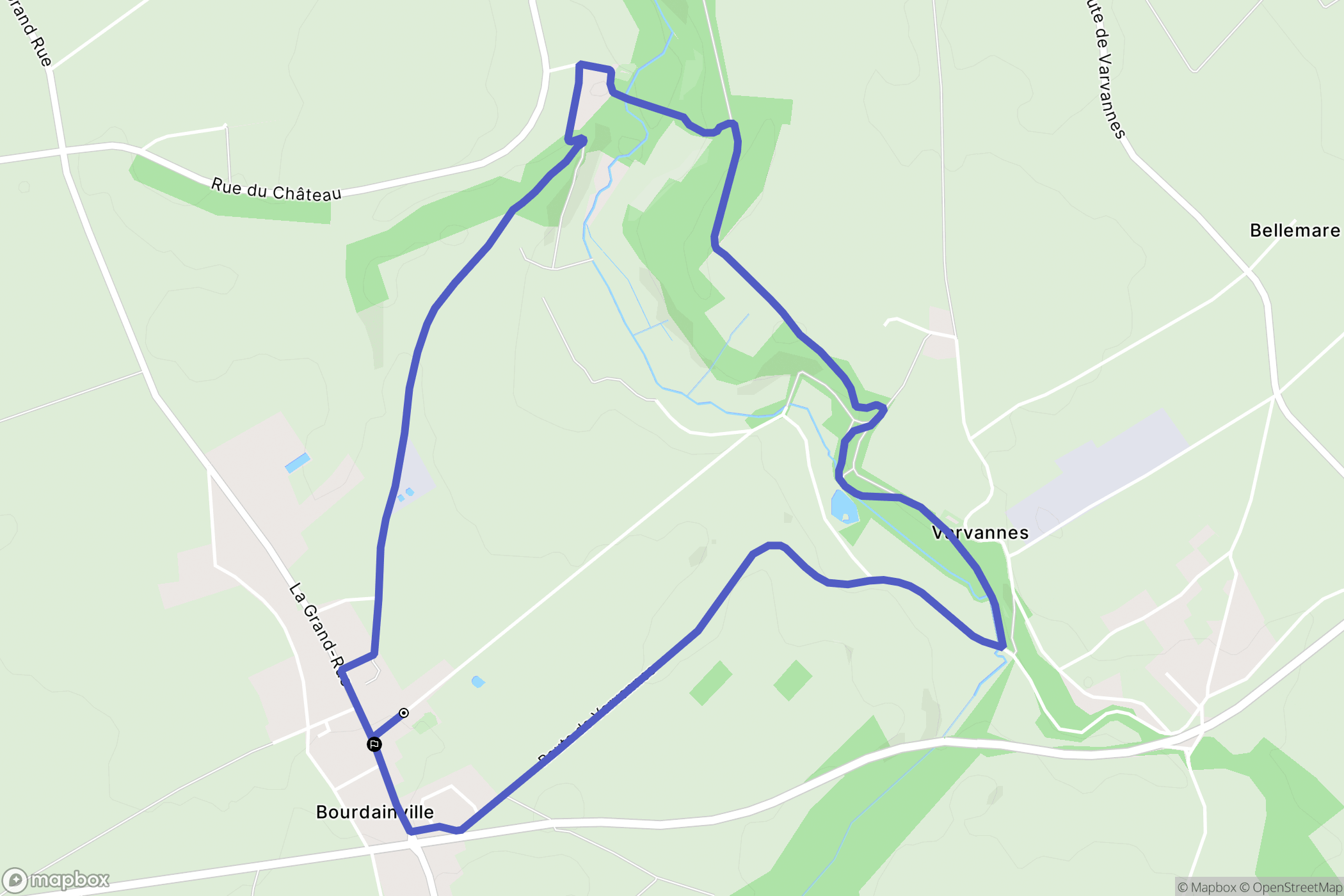 Bourdainville : carte du parcours de randonnée - France