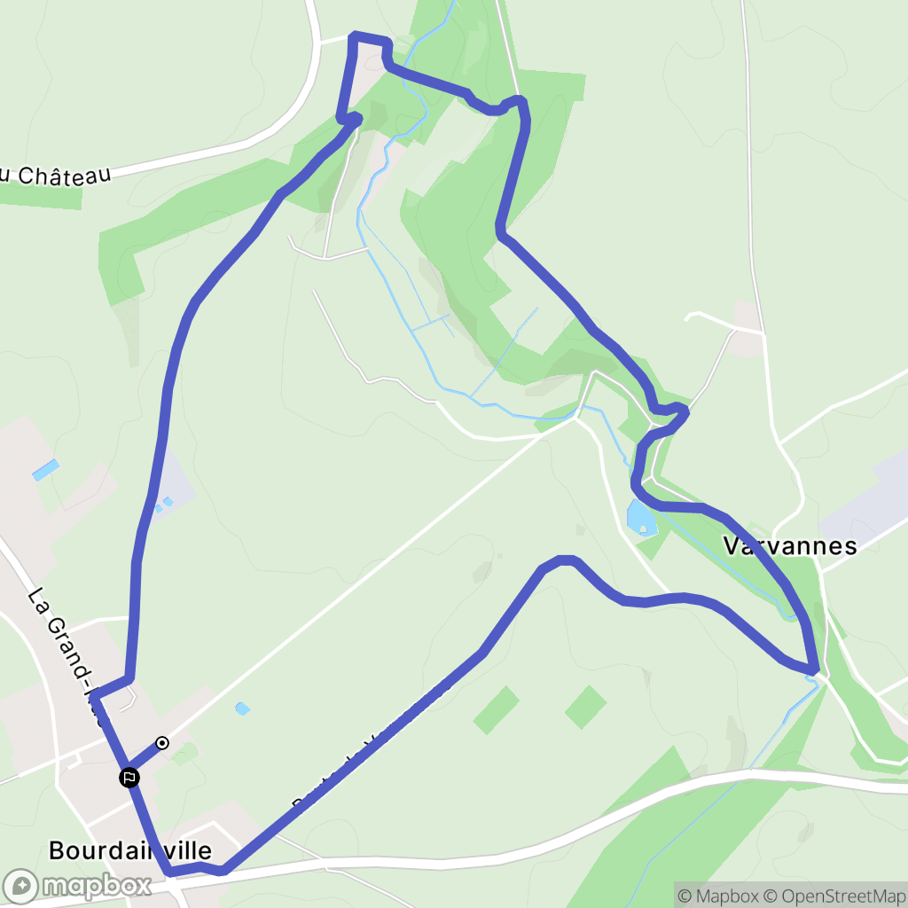 Bourdainville : carte du parcours de randonnée - France