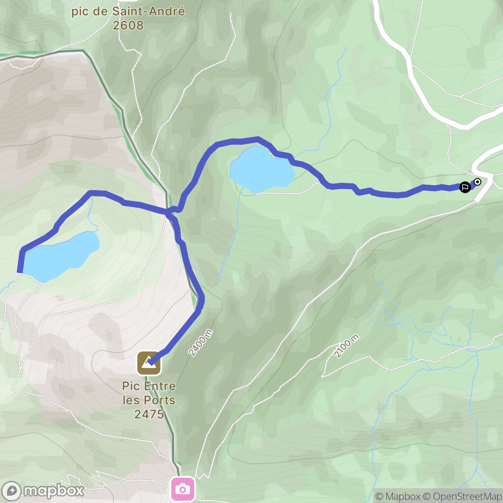 Gavarnie-Gèdre : carte du parcours de randonnée - France