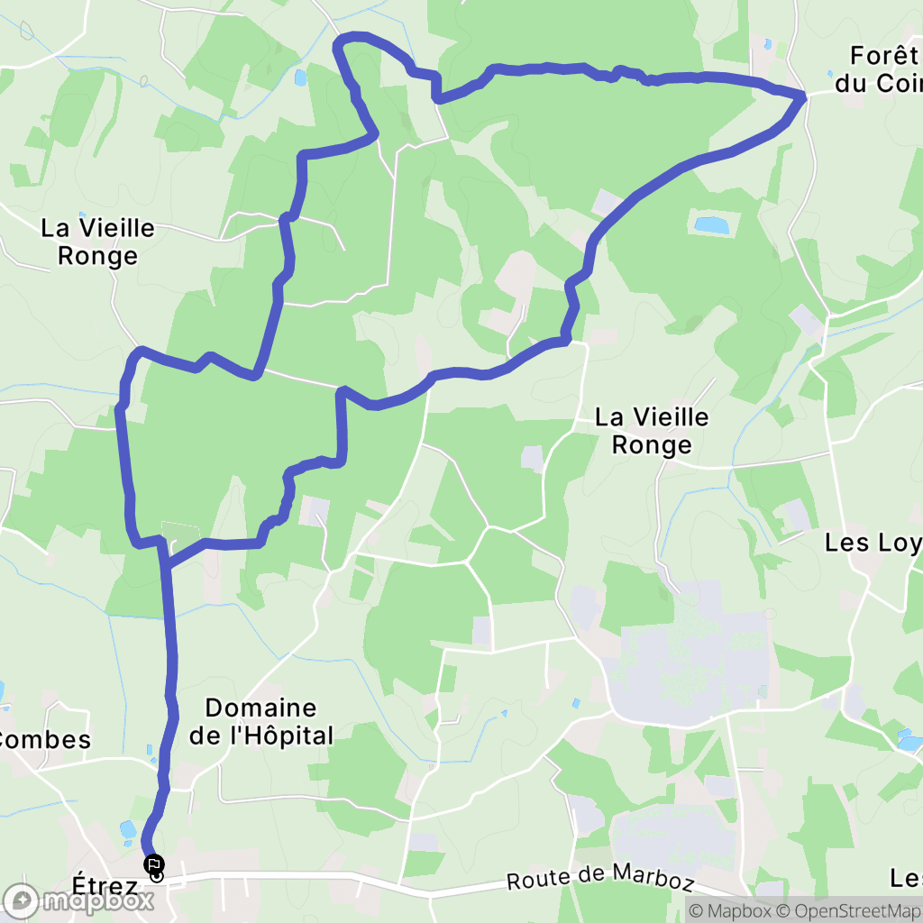 Bresse Vallons : carte du parcours de randonnée - France