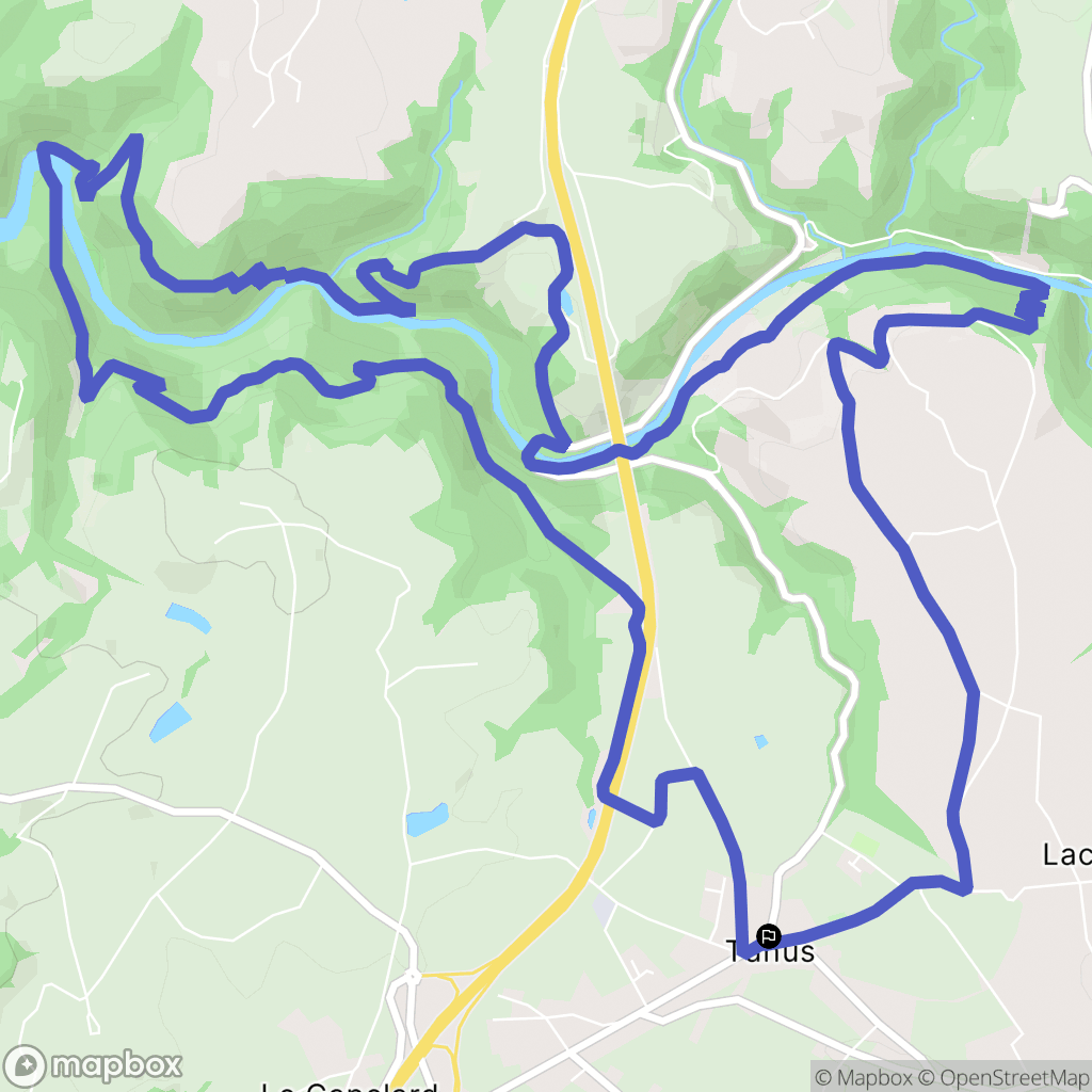 Tanus : carte du parcours de randonnée - France