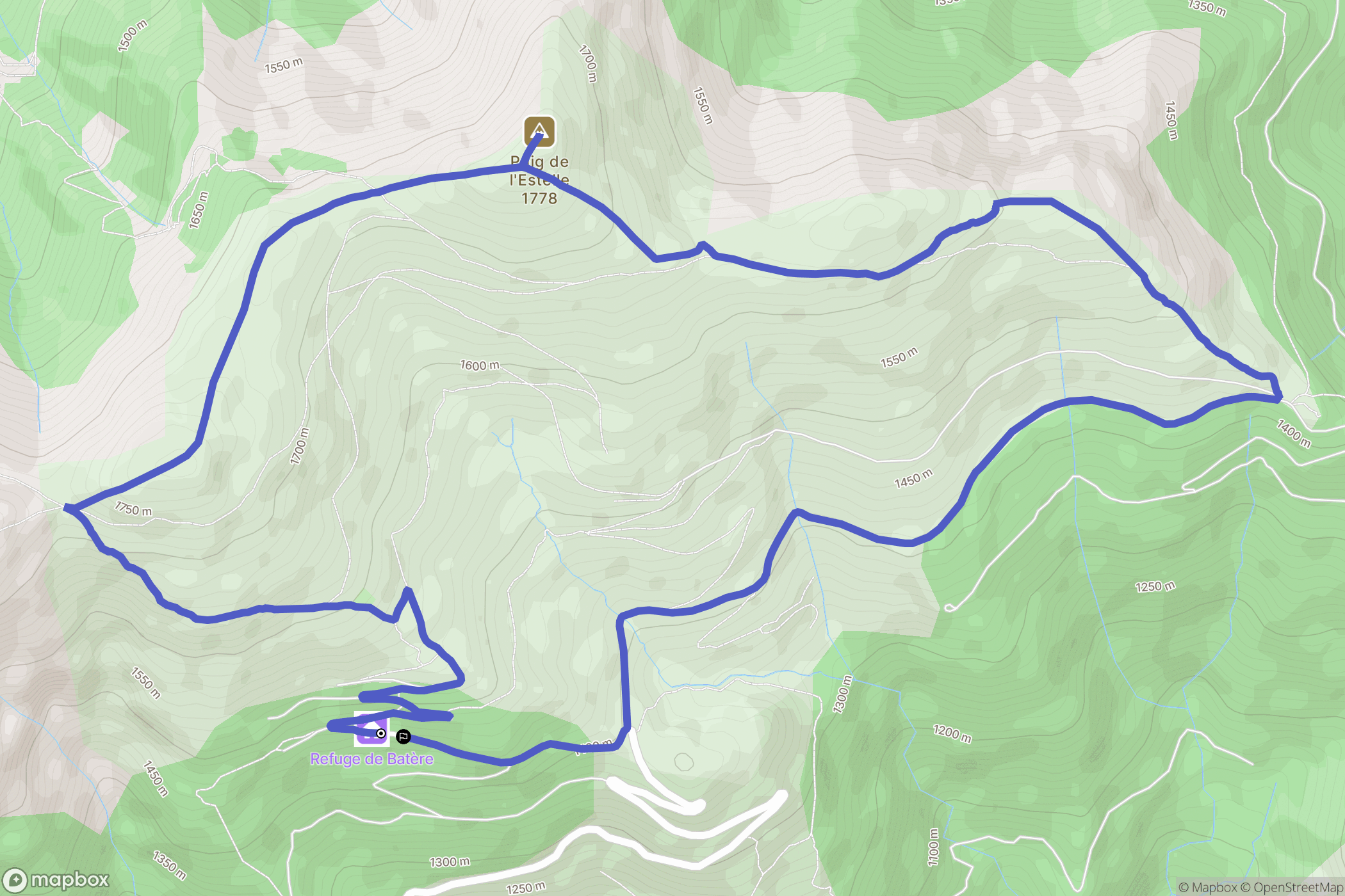 Corsavy : carte du parcours de randonnée - France