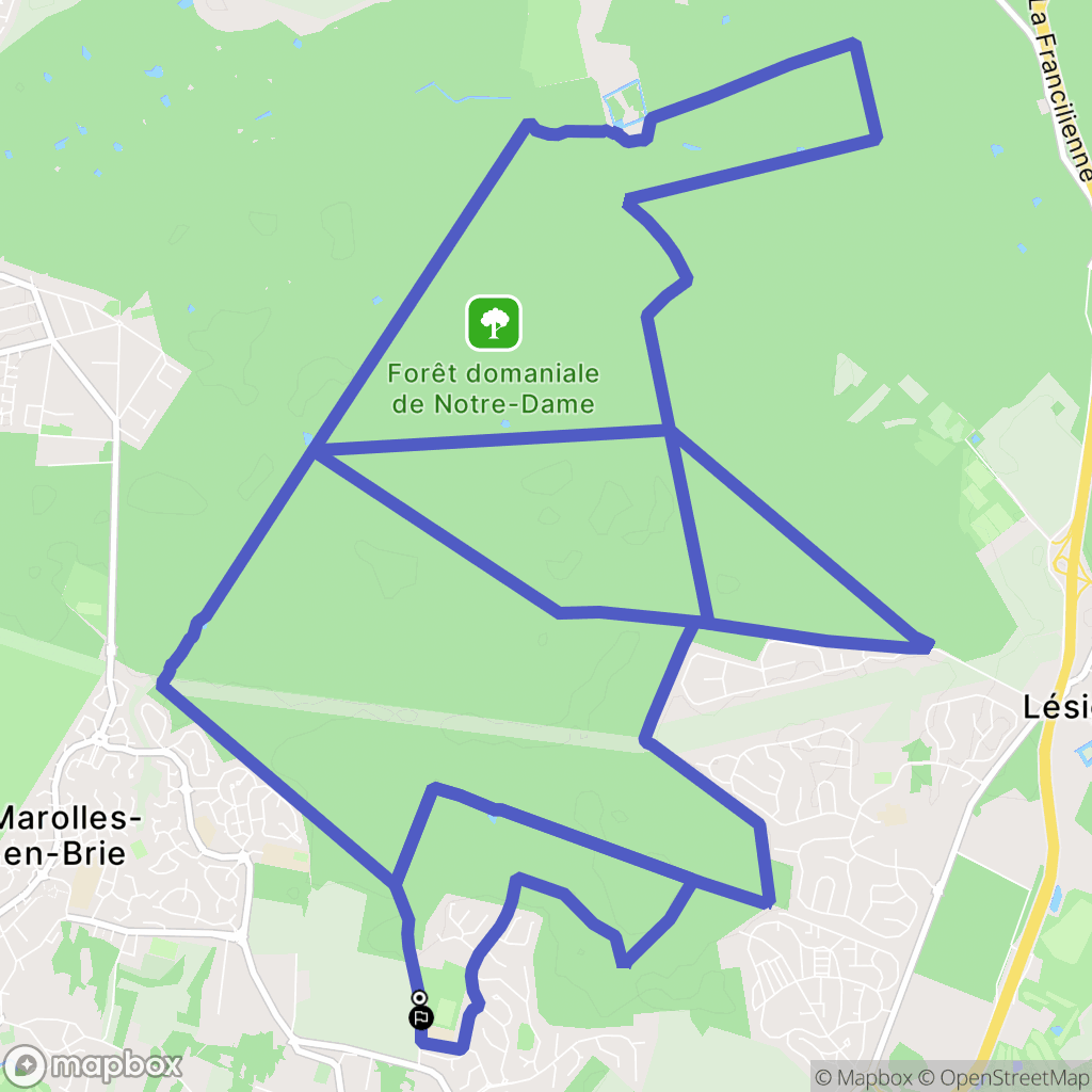 Santeny : carte du parcours de randonnée - France