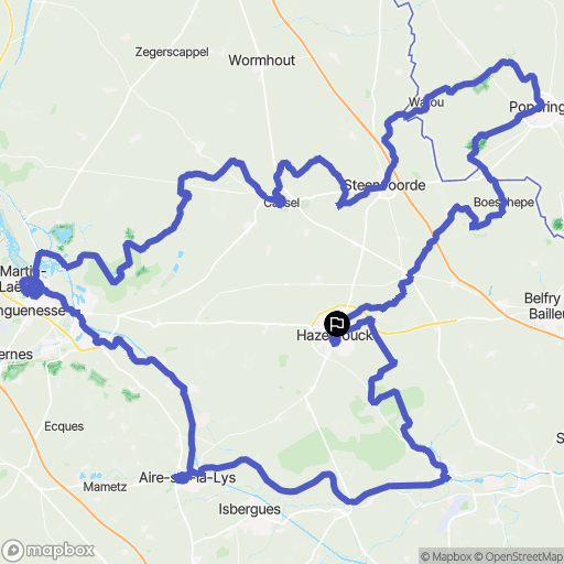 Hazebrouck : carte du parcours de randonnée - France