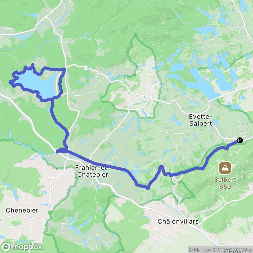 Évette-Salbert : carte du parcours de randonnée - France