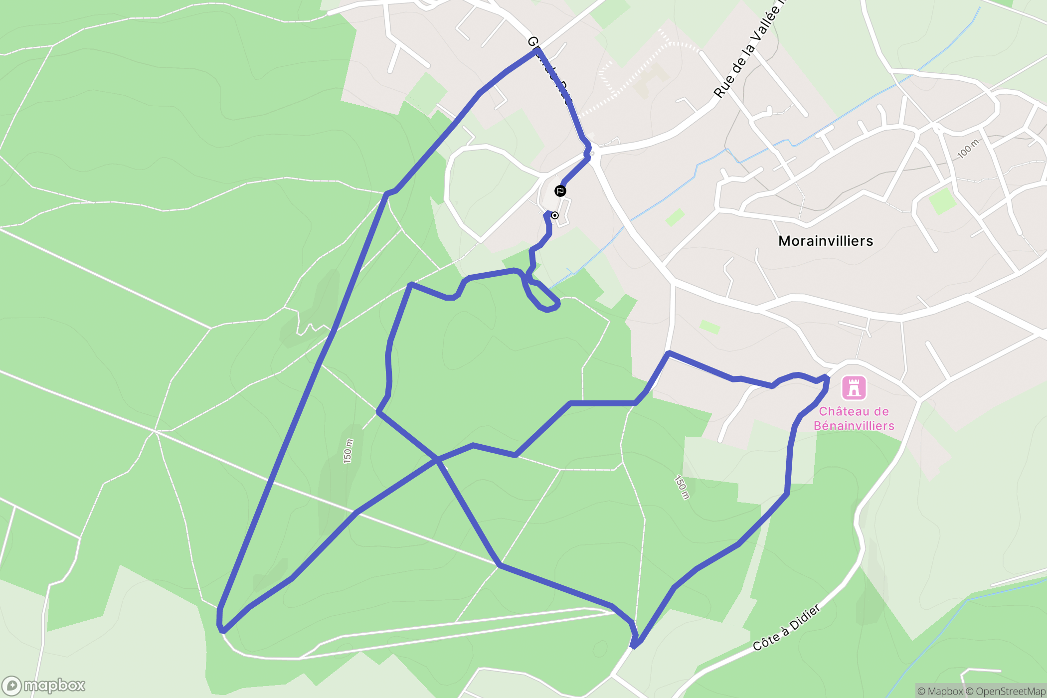 Morainvilliers : carte du parcours de randonnée - France