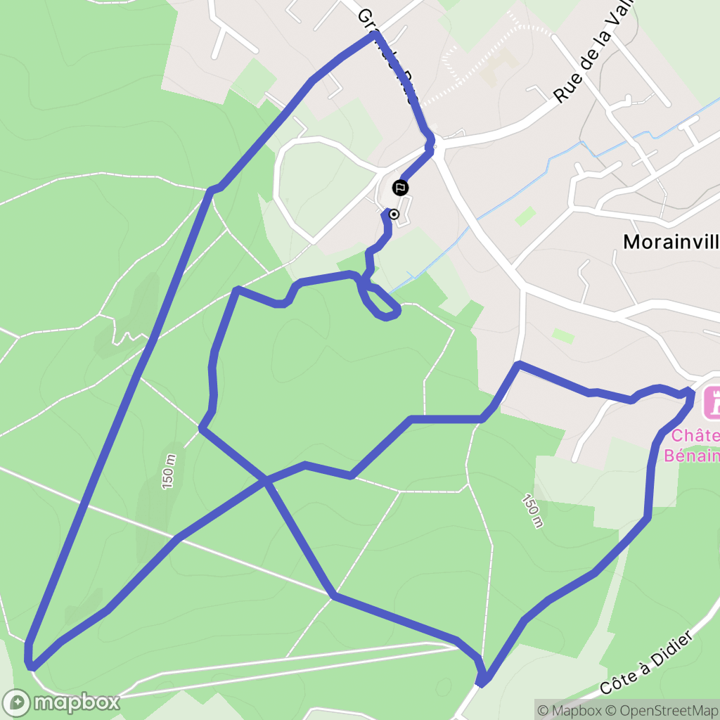 Morainvilliers : carte du parcours de randonnée - France