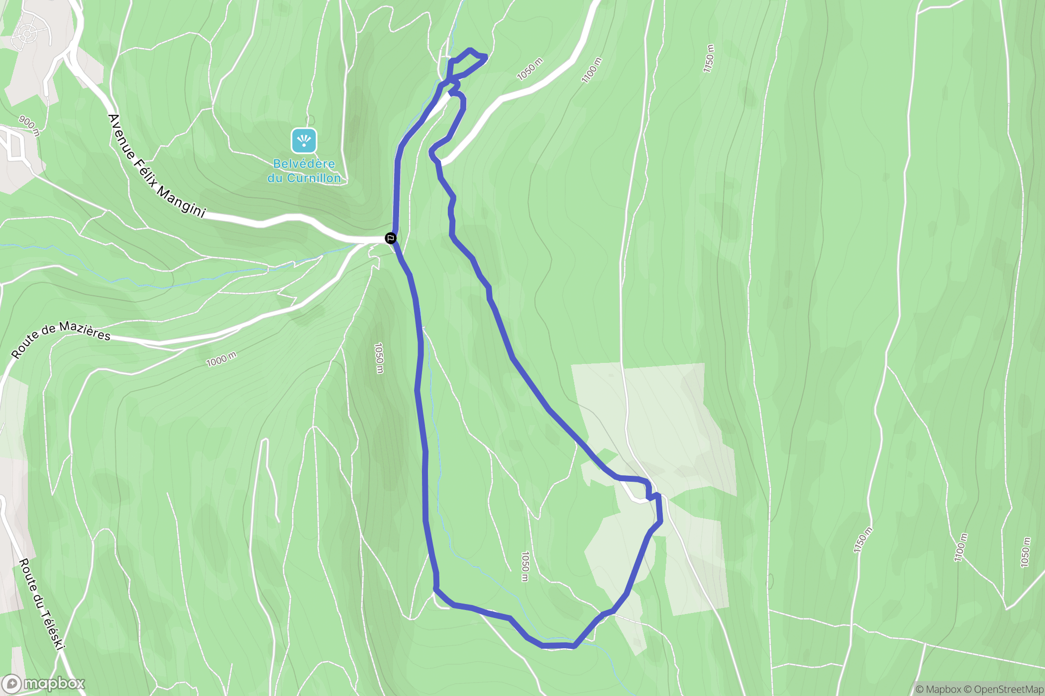 Plateau d'Hauteville : carte du parcours de randonnée - France