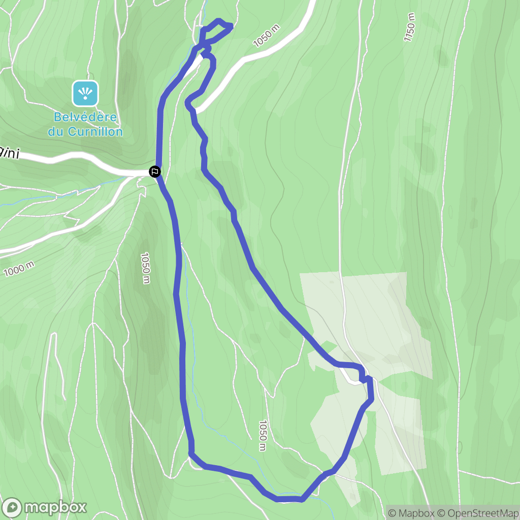 Plateau d'Hauteville : carte du parcours de randonnée - France