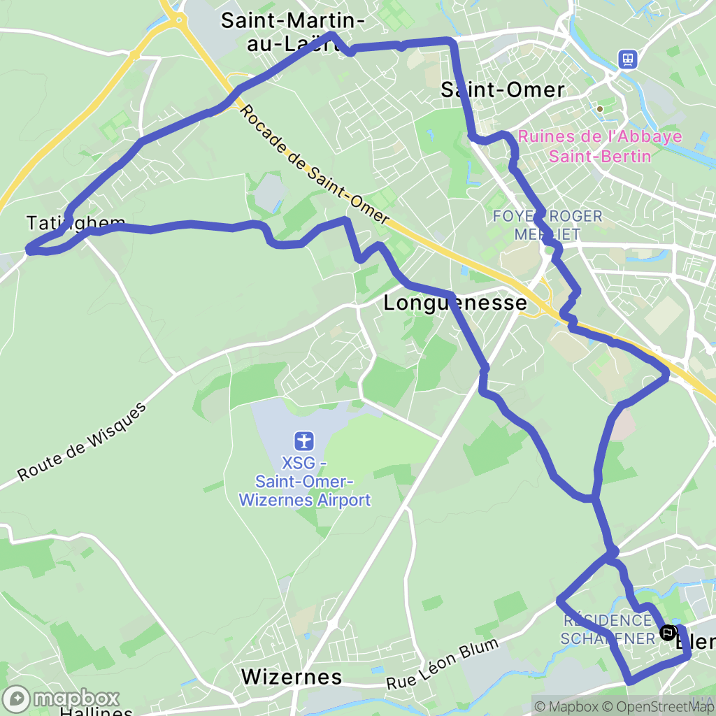 Blendecques : carte du parcours de randonnée - France