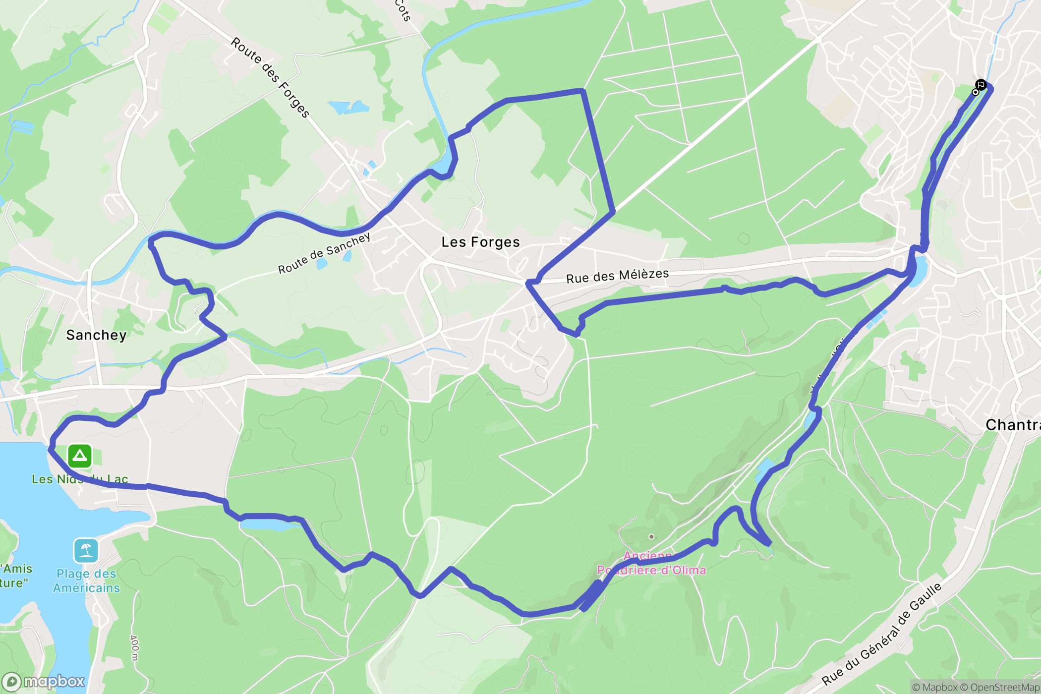 Golbey : carte du parcours de randonnée - France