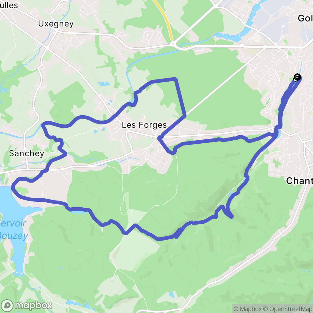 Golbey : carte du parcours de randonnée - France