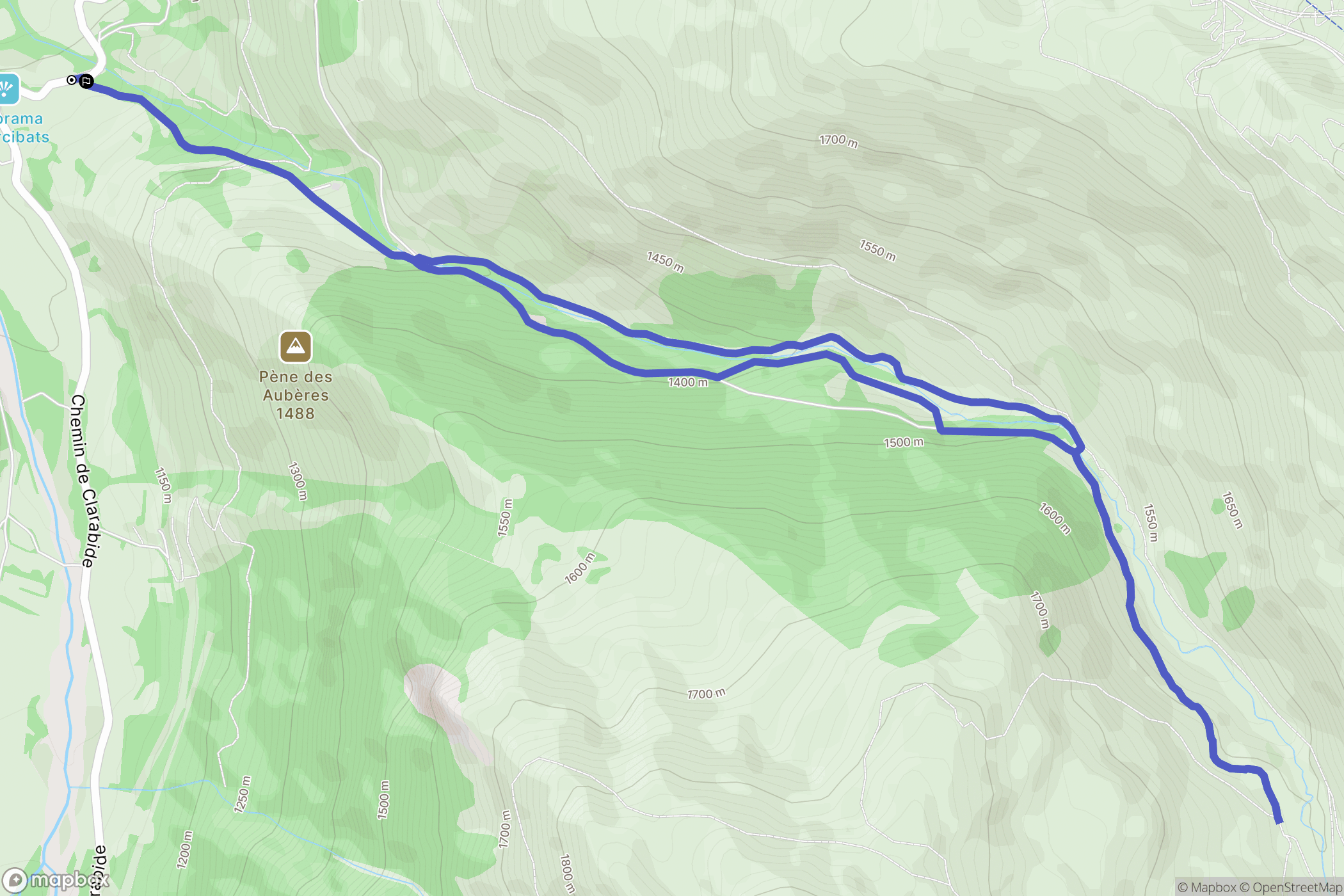 Loudenvielle : carte du parcours de randonnée - France