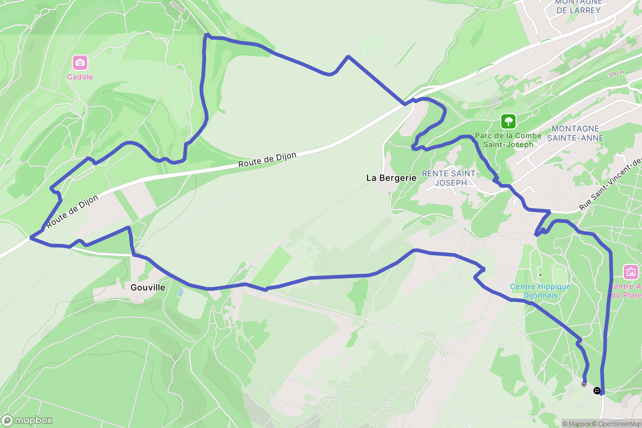 Chenôve : carte du parcours de randonnée - France
