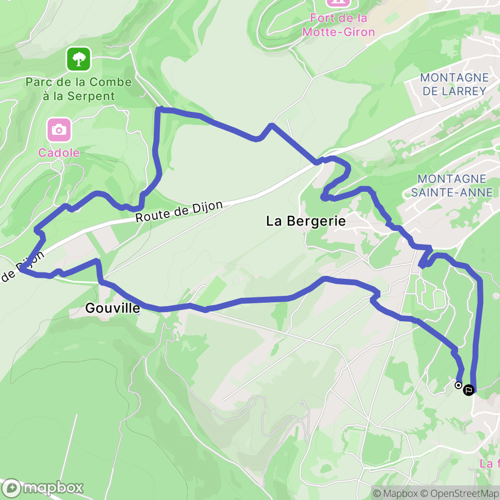 Chenôve : carte du parcours de randonnée - France