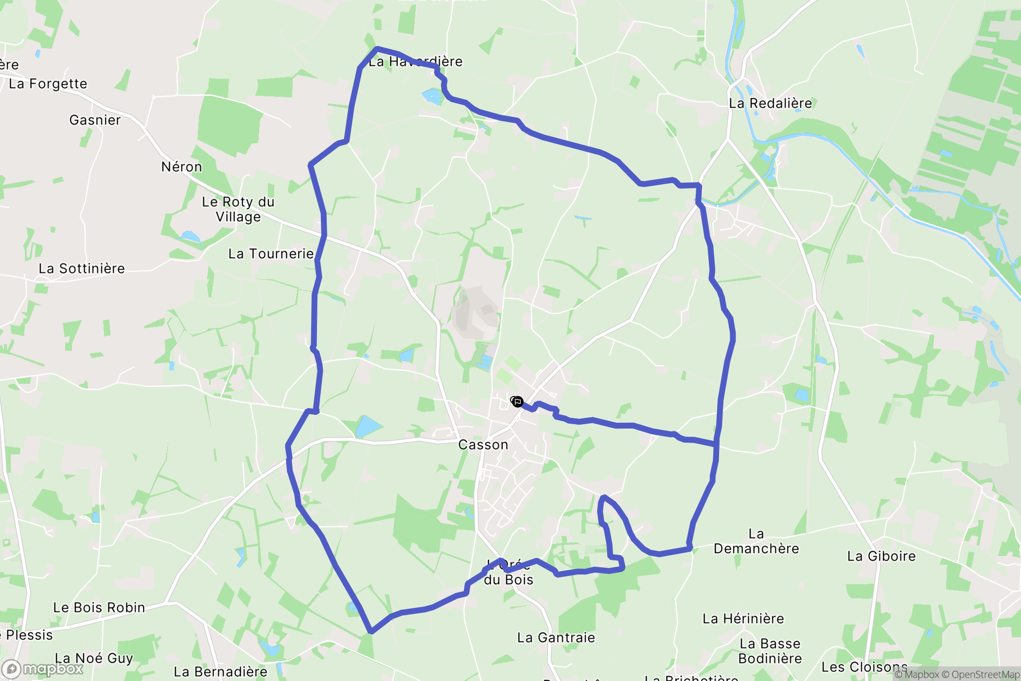 Casson : carte du parcours de randonnée - France