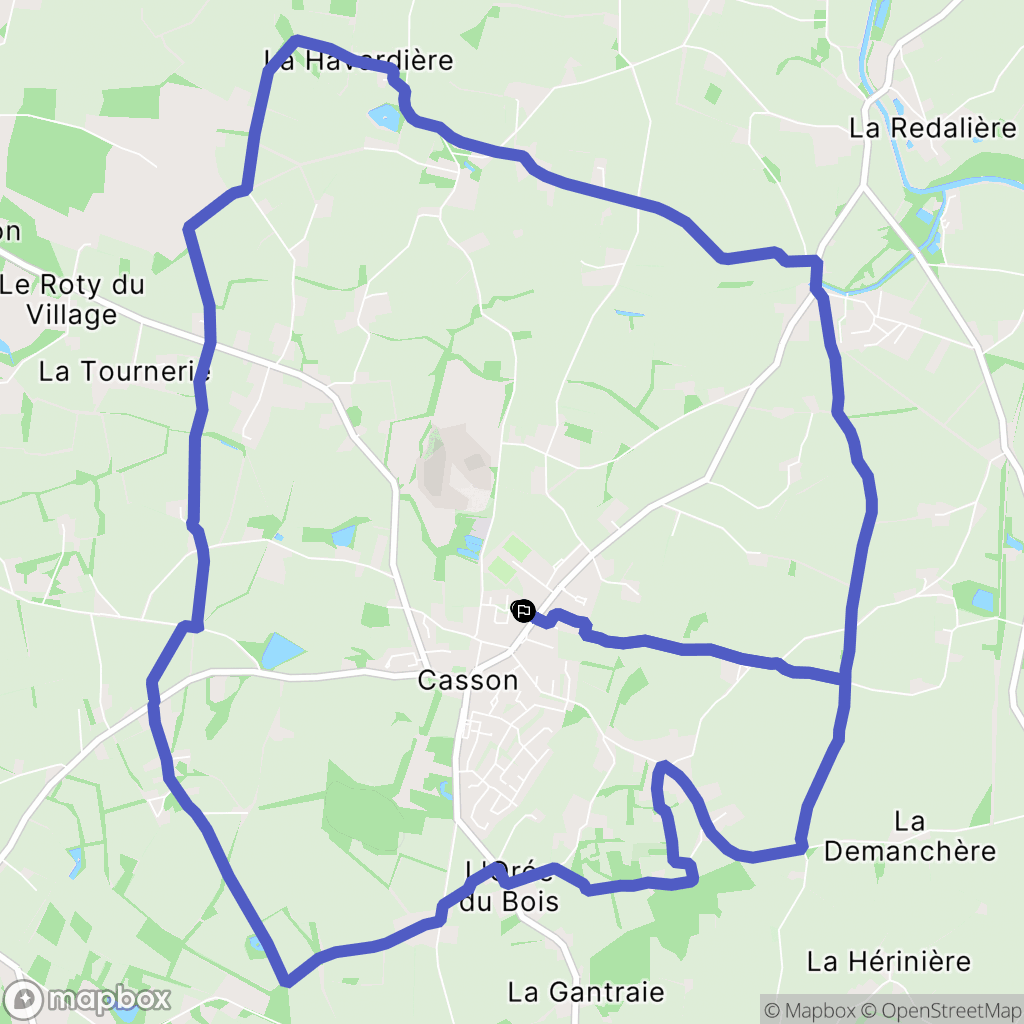 Casson : carte du parcours de randonnée - France