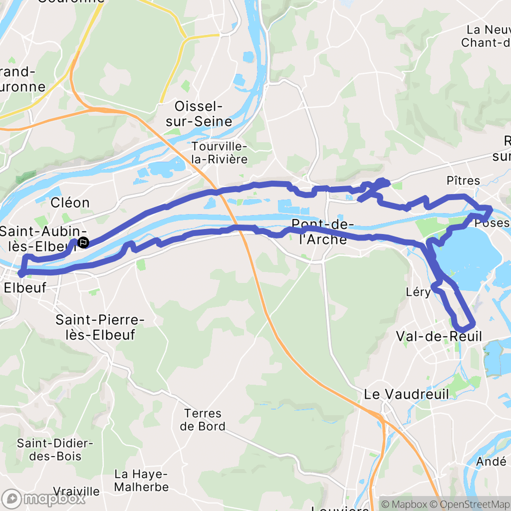 Saint-Aubin-lès-Elbeuf : carte du parcours de randonnée - France