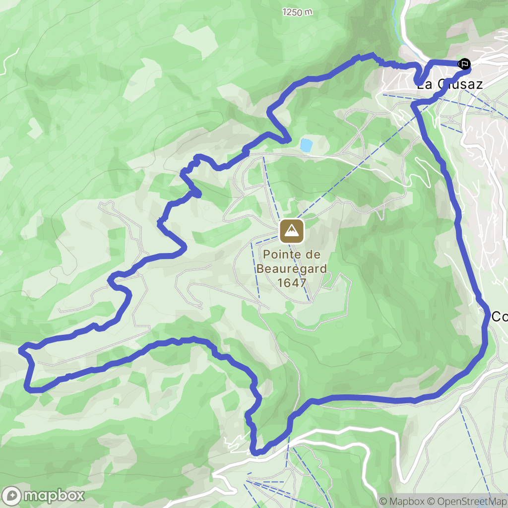 La clusaz : carte du parcours de randonnée - France