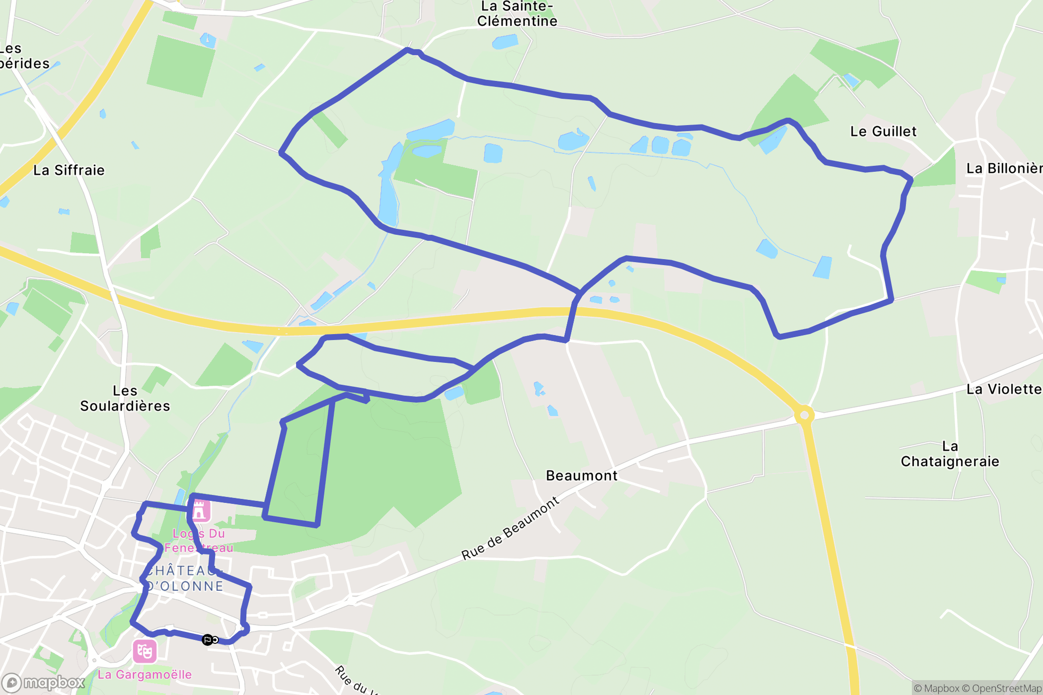 Les Sables-d'Olonne : carte du parcours de randonnée - France