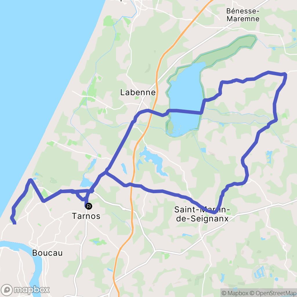 Tarnos : carte du parcours de randonnée - France