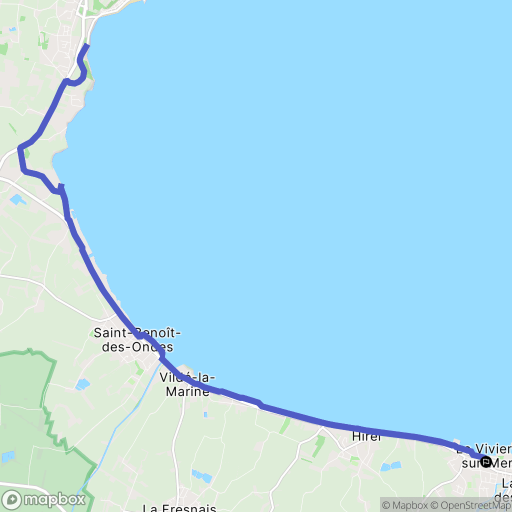 Le Vivier-sur-Mer : carte du parcours de randonnée - France