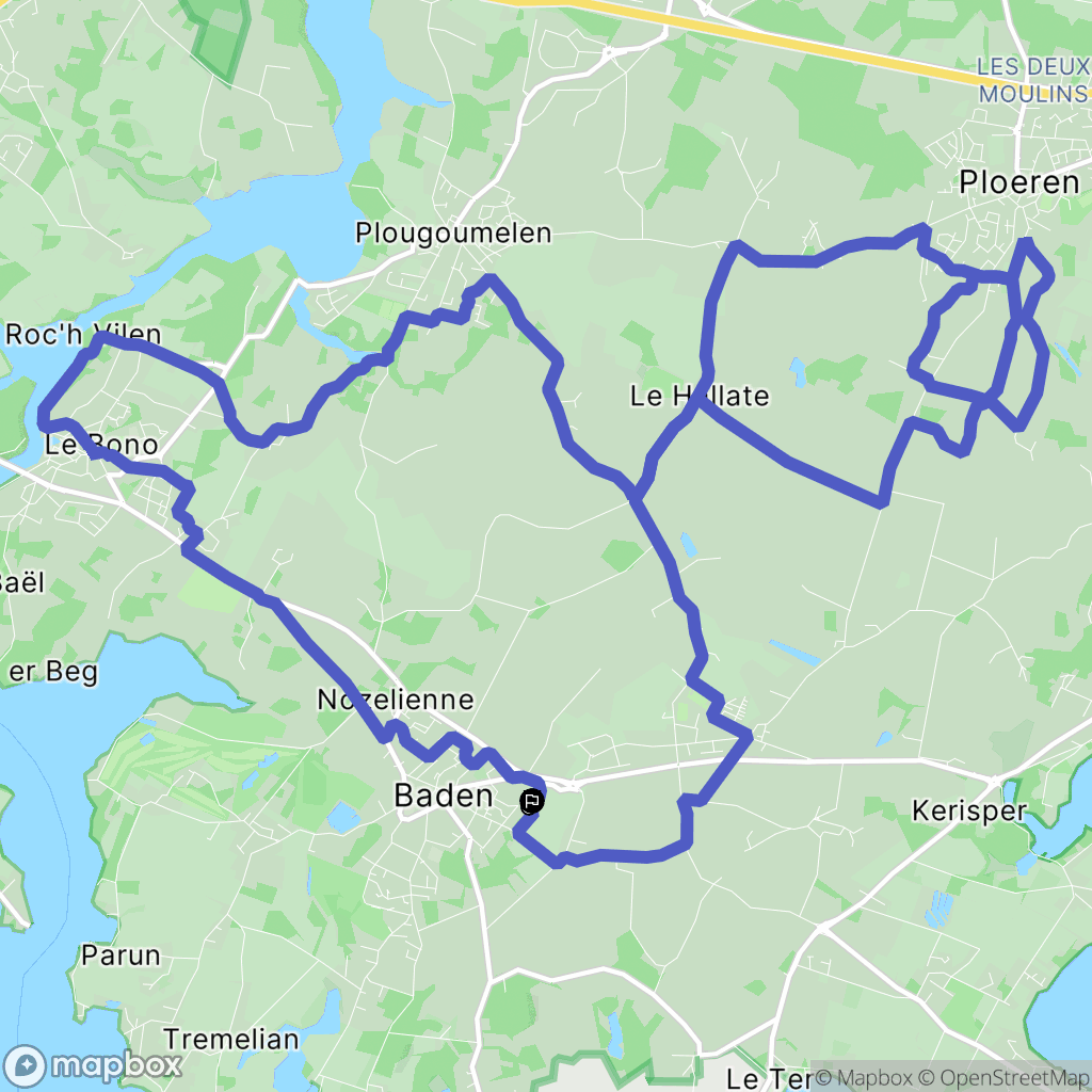 Baden : carte du parcours de randonnée - France