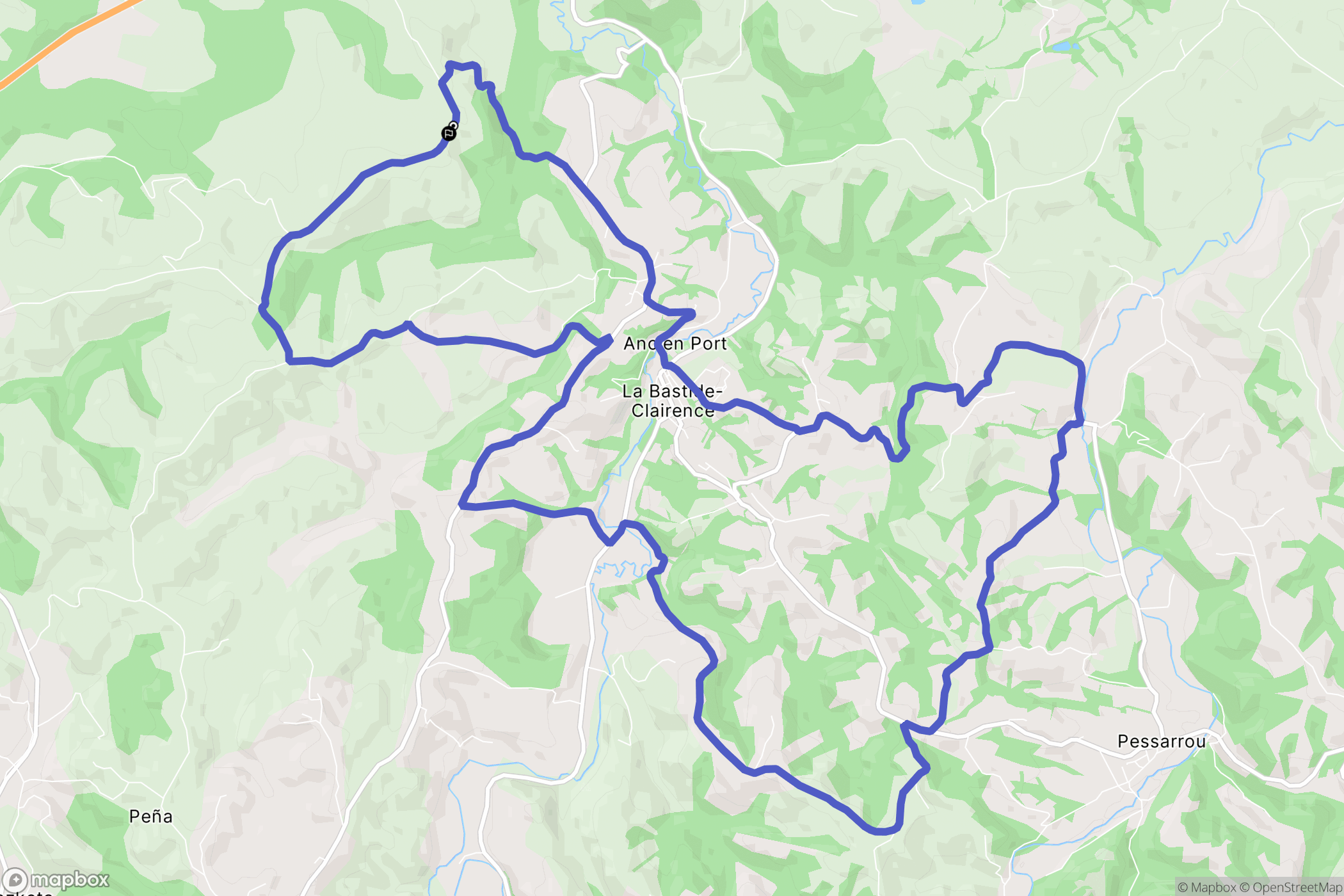 Urt : carte du parcours de randonnée - France